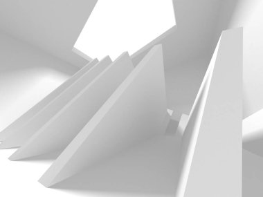 Fütüristik beyaz mimari tasarım arka plan