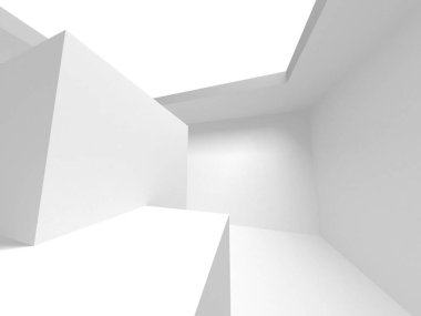 Fütüristik beyaz mimari tasarım arka plan