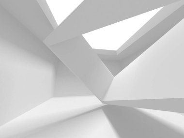 Fütüristik beyaz mimari tasarım arka plan