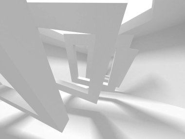 Fütüristik beyaz mimari tasarım arka plan