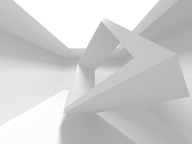 Fütüristik beyaz mimari tasarım arka plan