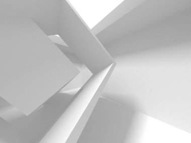 Fütüristik beyaz mimari tasarım arka plan