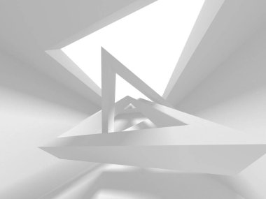 Fütüristik beyaz mimari tasarım arka plan