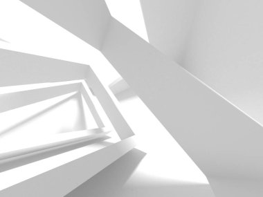 Fütüristik beyaz mimari tasarım arka plan