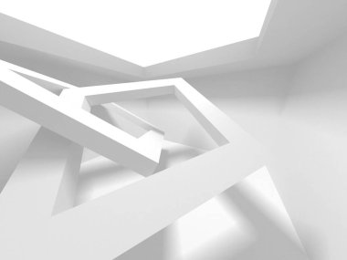 Fütüristik beyaz mimari tasarım arka plan