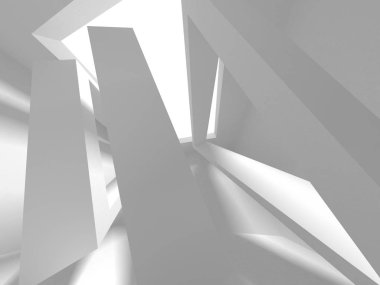 Fütüristik beyaz mimari tasarım arka plan