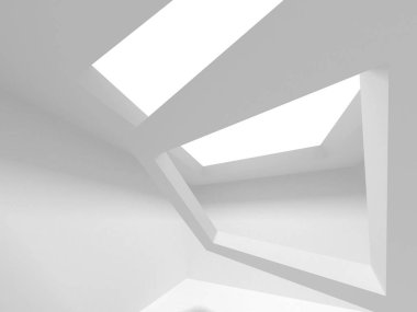 Fütüristik beyaz mimari tasarım arka plan