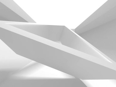 Fütüristik beyaz mimari tasarım arka plan