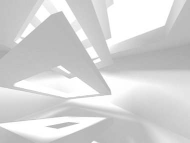 Fütüristik beyaz mimari tasarım arka plan