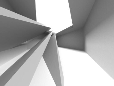 Fütüristik beyaz mimari tasarım arka plan