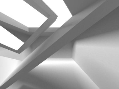 Fütüristik beyaz mimari tasarım arka plan