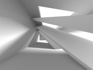 Fütüristik beyaz mimari tasarım arka plan