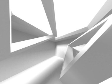 Fütüristik beyaz mimari tasarım arka plan