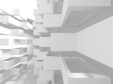 Fütüristik beyaz mimari tasarım arka plan