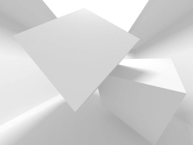 Fütüristik beyaz mimari tasarım arka plan