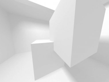 Fütüristik beyaz mimari tasarım arka plan