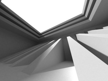 Karanlık beton boş oda. Modern mimari tasarım