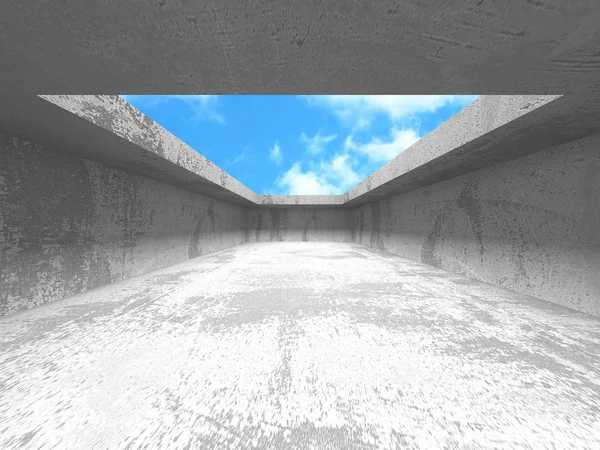 Bulutlu gökyüzü arka planda beton oda duvar inşaatı — Stok fotoğraf