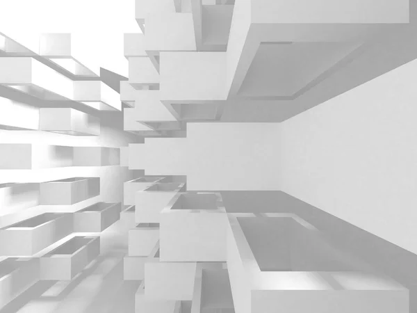 Futuristische witte architectuur ontwerp achtergrond — Stockfoto