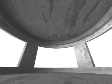 Karanlık beton boş oda. Modern mimari tasarım