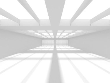 Fütüristik beyaz mimari tasarım arka plan