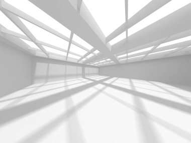 Fütüristik beyaz mimari tasarım arka plan