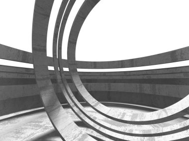 Karanlık beton boş oda. Modern mimari tasarım