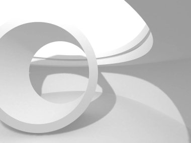 Fütüristik beyaz mimari tasarım arka plan