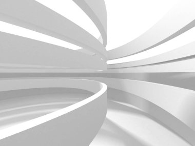 Fütüristik beyaz mimari tasarım arka plan