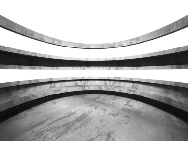 Karanlık beton boş oda. Modern mimari tasarım