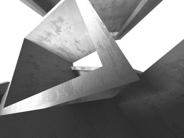 Karanlık beton boş oda. Modern mimari tasarım