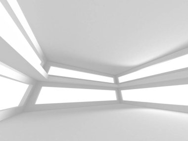 Fütüristik beyaz mimari tasarım arka plan