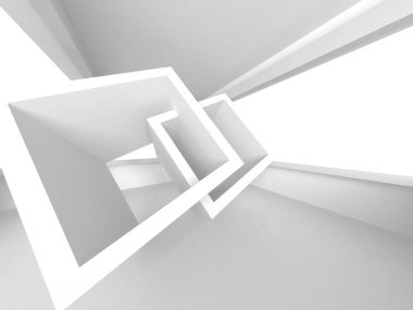 Fütüristik beyaz mimari tasarım arka plan