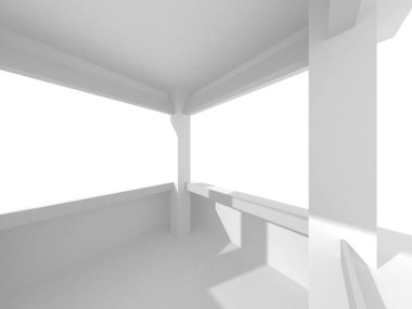 Fütüristik beyaz mimari tasarım arka plan