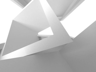 Fütüristik beyaz mimari tasarım arka plan