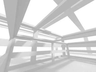 Fütüristik beyaz mimari tasarım arka plan