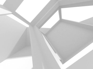 Fütüristik beyaz mimari tasarım arka plan