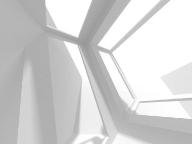 Fütüristik beyaz mimari tasarım arka plan