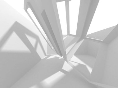 Fütüristik beyaz mimari tasarım arka plan