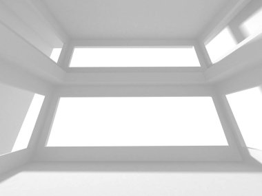 Fütüristik beyaz mimari tasarım arka plan