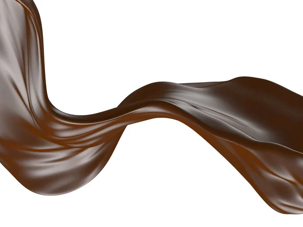 Glanzende zoete chocolade vloeibare plons. — Stockfoto
