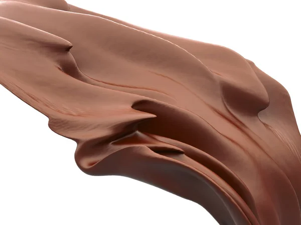 Splendida spruzzata di cioccolato liquido su sfondo bianco — Foto Stock