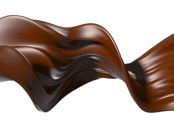 光沢のある甘いチョコレート液スプラッシュ. — ストック写真