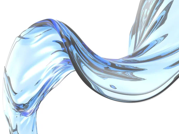蓝色纯净水液体飞溅 — 图库照片