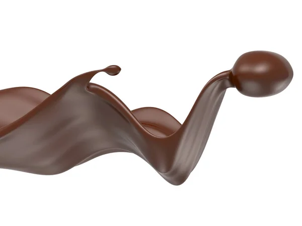 Glanzende zoete chocolade vloeibare plons. — Stockfoto