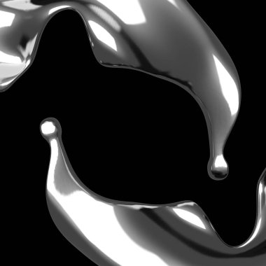 Gümüş sıvı soyut parlak sıçrama