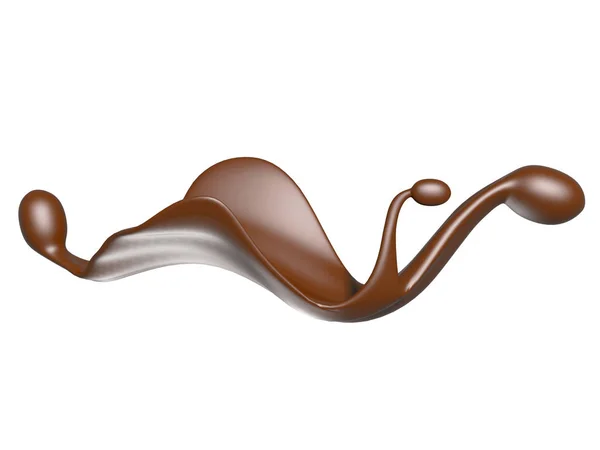 Éclaboussure liquide chocolat sucré brillant . — Photo