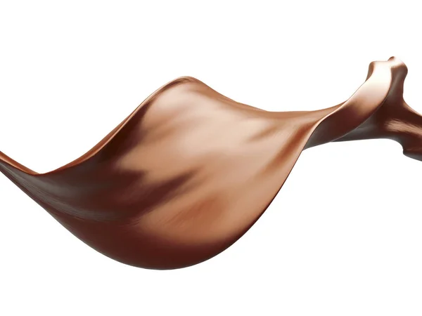 Chocolate brilhante respingo líquido no fundo branco — Fotografia de Stock