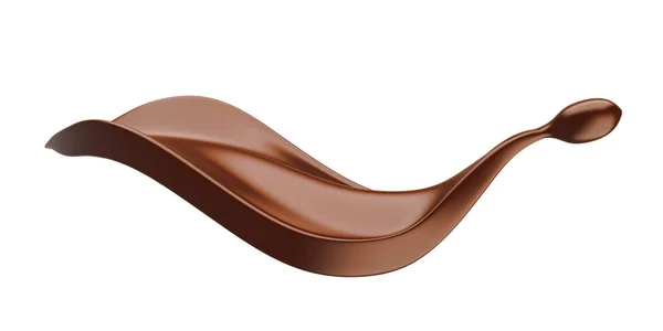 Éclaboussure liquide chocolat brillant sur fond blanc — Photo