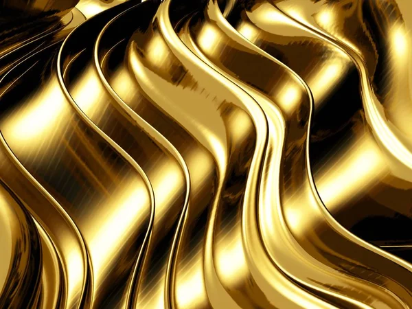 Linhas de ouro derreter curvas fundo de luxo — Fotografia de Stock